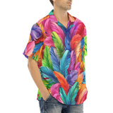 Hawaiian Shirt Vibrant Pattern of Colorful Feathers