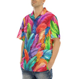 Hawaiian Shirt Vibrant Pattern of Colorful Feathers
