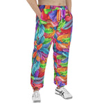 Men's Sweatpants Vibrant Pattern of Colorful Feathers