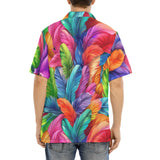 Hawaiian Shirt Vibrant Pattern of Colorful Feathers