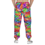 Men's Sweatpants Vibrant Pattern of Colorful Feathers