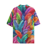 Hawaiian Shirt Vibrant Pattern of Colorful Feathers