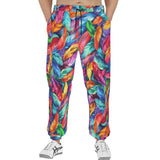 Men's Sweatpants Colorful Feathers Abstraction