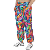 Men's Sweatpants Colorful Feathers Abstraction