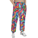 Men's Sweatpants Colorful Feathers Abstraction