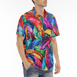 Men's Polo Shirt Colorful Feathers Abstraction