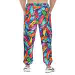 Men's Sweatpants Colorful Feathers Abstraction