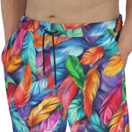 Men's Sweatpants Colorful Feathers Abstraction