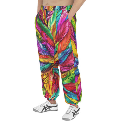 Men's Sweatpants Colorful Feathers Pattern