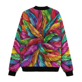Bomber Jacket Colorful Feathers Pattern