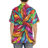 Hawaiian Shirt Colorful Feathers Pattern