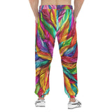 Men's Sweatpants Colorful Feathers Pattern