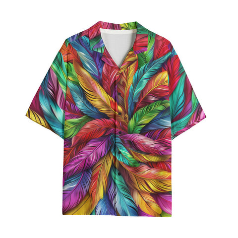 Hawaiian Shirt Colorful Feathers Pattern