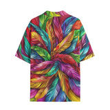 Hawaiian Shirt Colorful Feathers Pattern