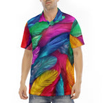 Men's Polo Shirt Colorful Feathers Art