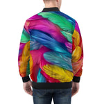 Bomber Jacket Colorful Feathers Art