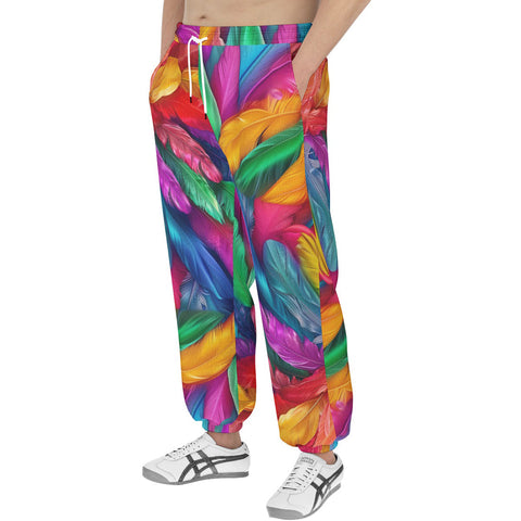 Men's Sweatpants Colorful Feathers Art