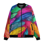 Bomber Jacket Colorful Feathers Art