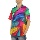 Hawaiian Shirt Colorful Feathers Art