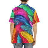 Hawaiian Shirt Colorful Feathers Art