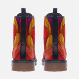 Leather Boots Colorful Feathers Art