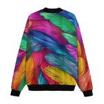 Bomber Jacket Colorful Feathers Art