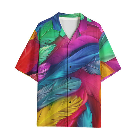 Hawaiian Shirt Colorful Feathers Art