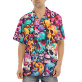 Hawaiian Shirt Colorful Pile of Cartoon Skulls