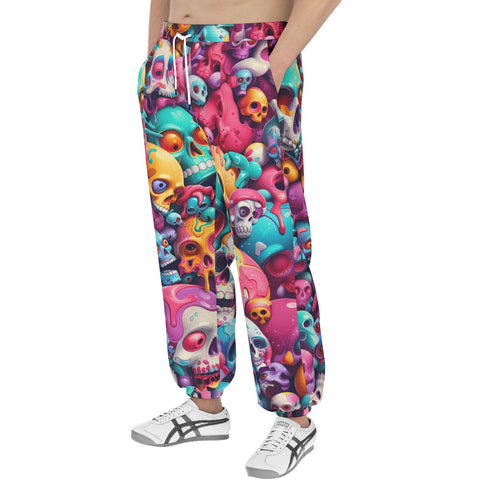 Men's Sweatpants Colorful Pile of Cartoon Skulls