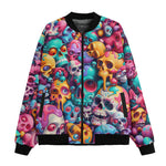 Bomber Jacket Colorful Pile of Cartoon Skulls