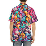 Hawaiian Shirt Colorful Pile of Cartoon Skulls