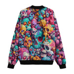 Bomber Jacket Colorful Pile of Cartoon Skulls