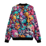 Bomber Jacket Colorful Pile of Cartoon Skulls