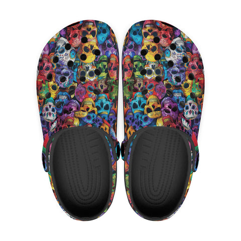 Classic Clogs Vibrant and Colorful Skulls