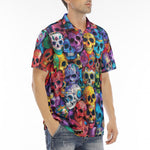 Men's Polo Shirt Vibrant and Colorful Skulls