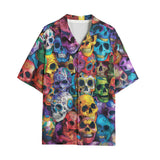 Hawaiian Shirt Vibrant and Colorful Skulls