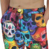 Men's Sweatpants Vibrant and Colorful Skulls