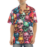 Hawaiian Shirt Multicolored Skulls Array