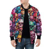 Bomber Jacket Multicolored Skulls Array