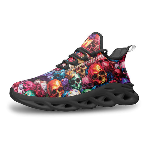 Sports Mesh Sneakers Multicolored Skulls Array