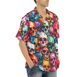 Hawaiian Shirt Multicolored Skulls Array