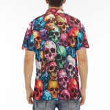 Men's Polo Shirt Multicolored Skulls Array