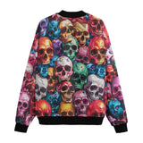 Bomber Jacket Multicolored Skulls Array
