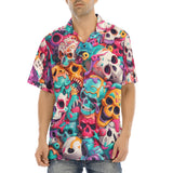 Hawaiian Shirt Colorful Skulls Pattern