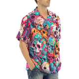 Hawaiian Shirt Colorful Skulls Pattern