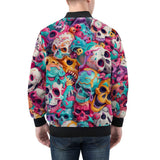 Bomber Jacket Colorful Skulls Pattern