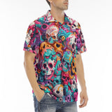 Men's Polo Shirt Colorful Skulls Pattern