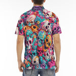 Men's Polo Shirt Colorful Skulls Pattern