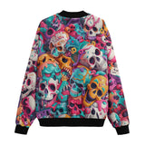 Bomber Jacket Colorful Skulls Pattern