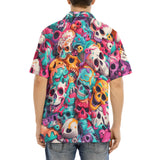 Hawaiian Shirt Colorful Skulls Pattern
